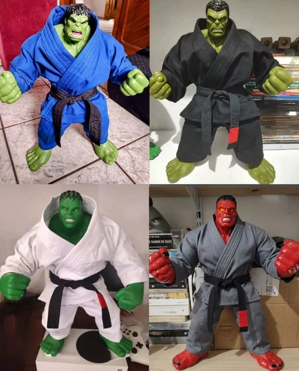 Kimono Judô ou Jiu-Jitsu Para Boneco Hulk 