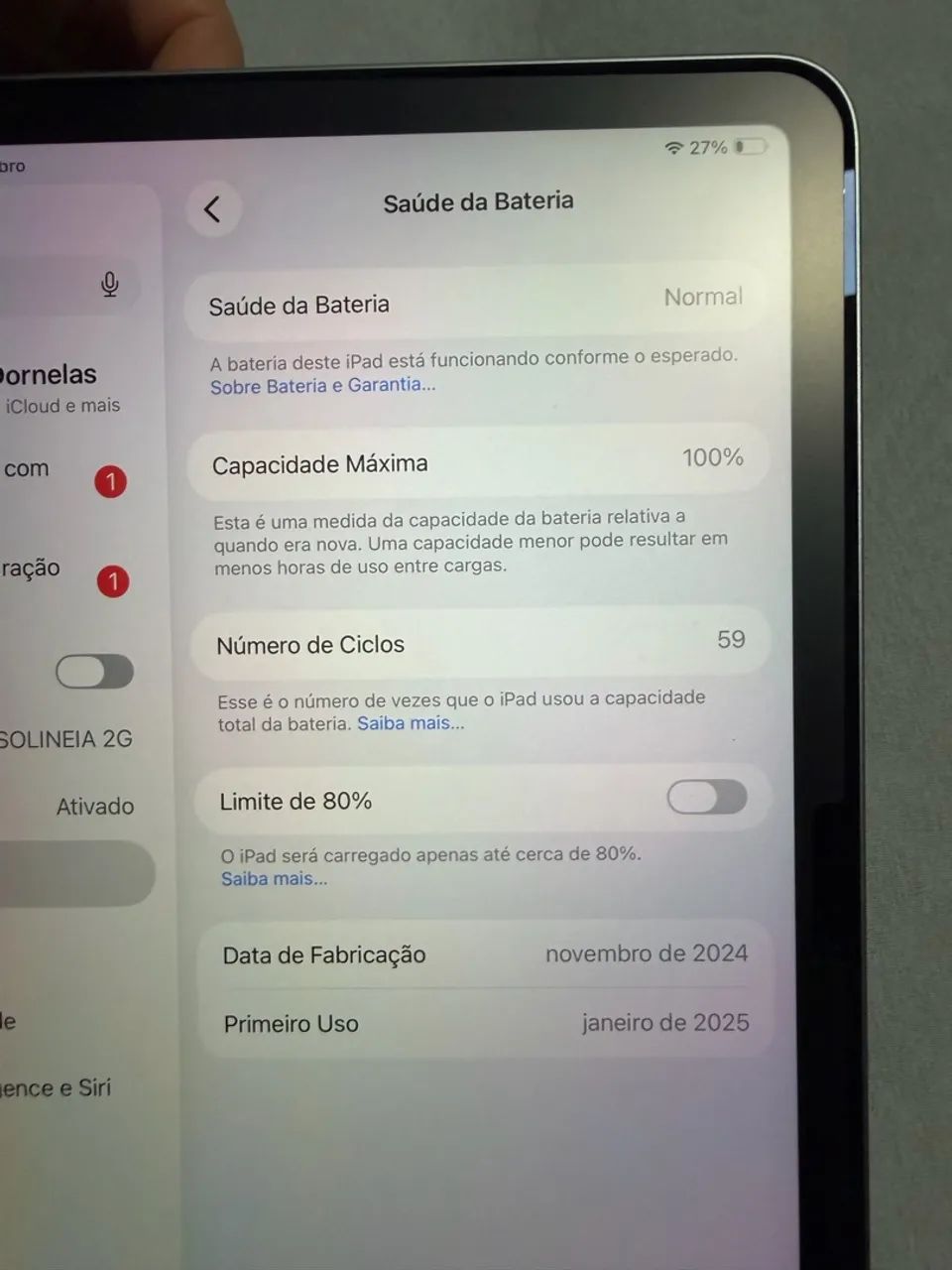 iPad Air M2 11 polegadas 128 gb bateria 100% - Foto 5