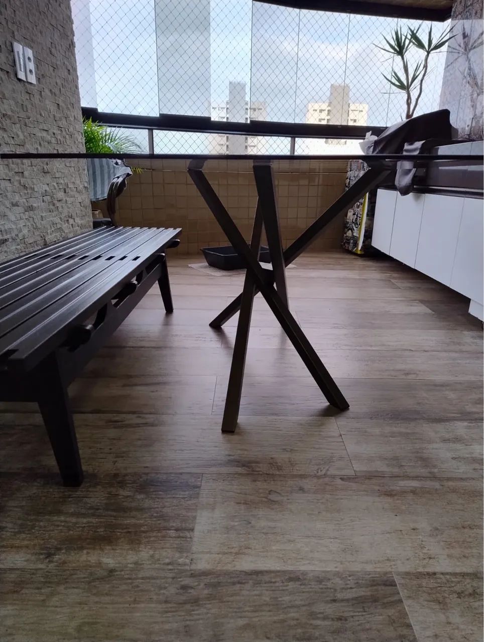 Mesa vidro bronze 1,90x90