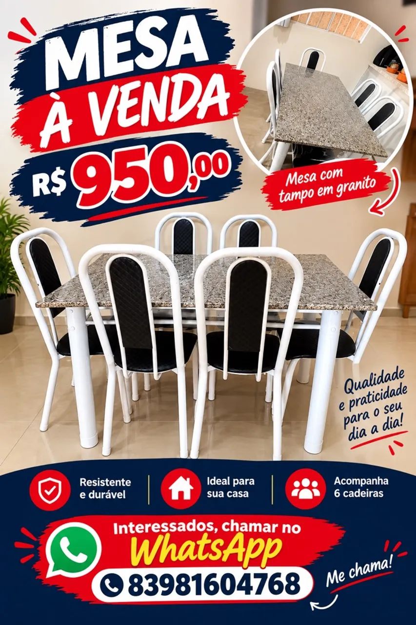Mesa 6 cadeiras