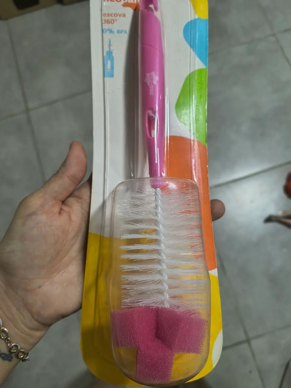 Escova de garrafa ou mamadeira 360°  - Foto 3