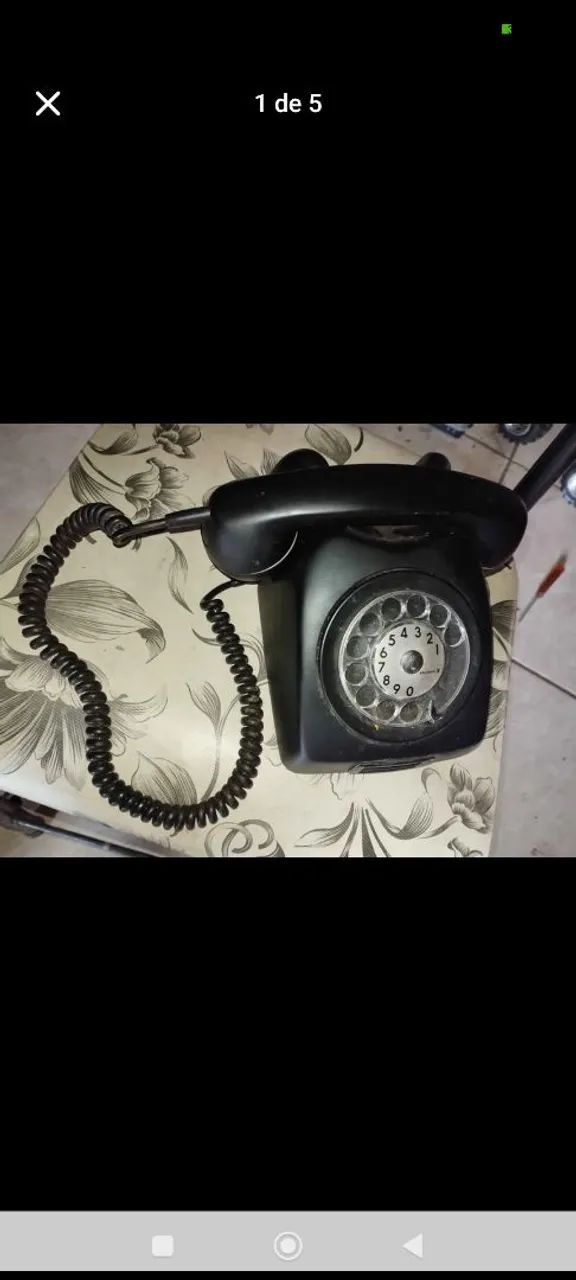 Telefone antigo preto de disco. - Foto 3