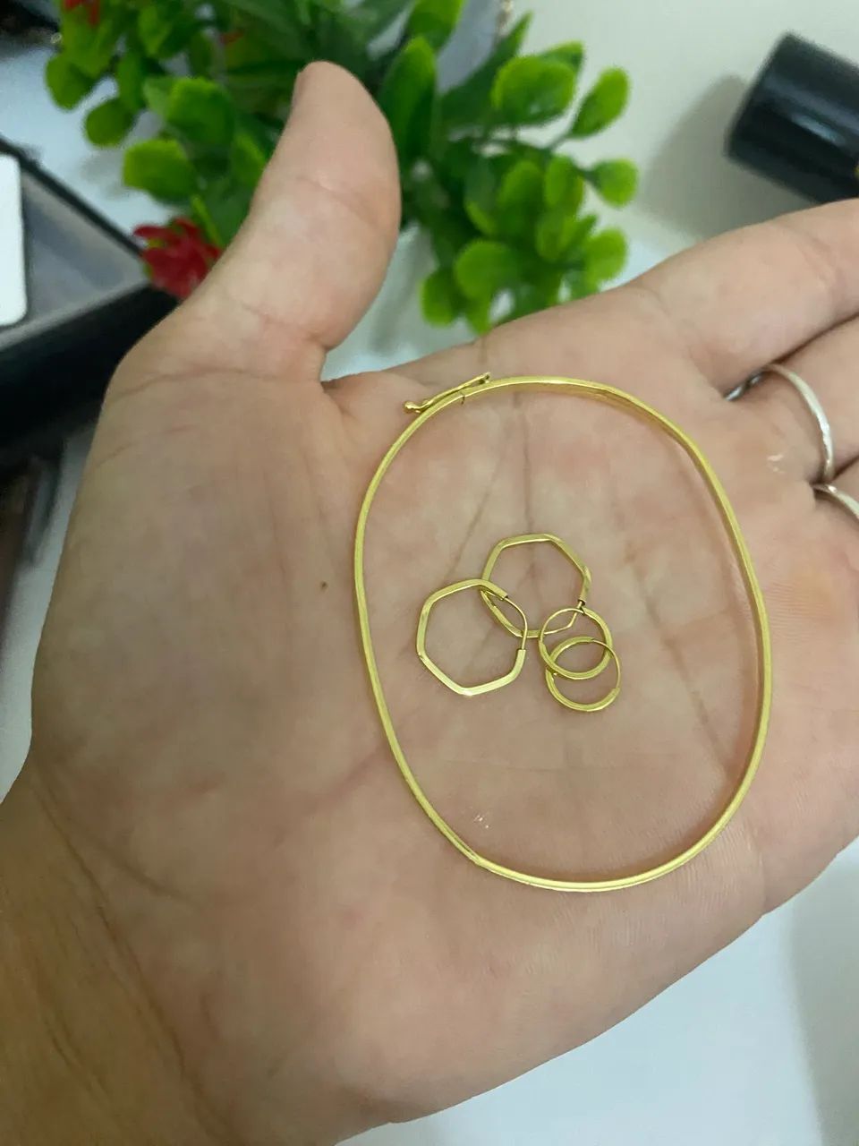 Jogo de jóias em  ouro 18k ocado - Foto 2