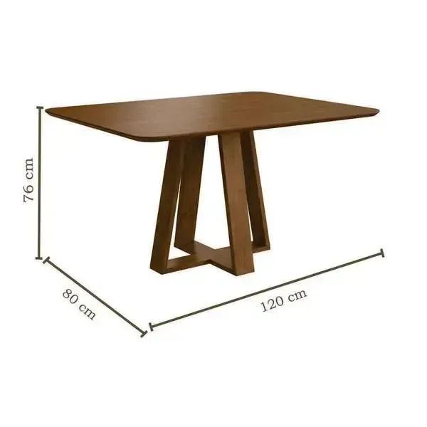 Mesa de Jantar Frame - Madeira Nogueira, 120cm - Foto 4