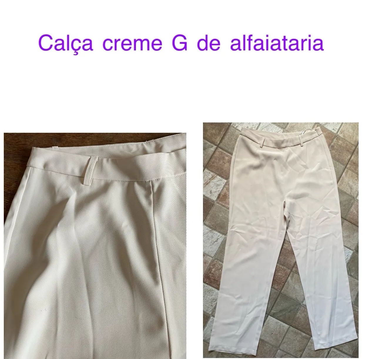 Calça creme G alfaiataria 