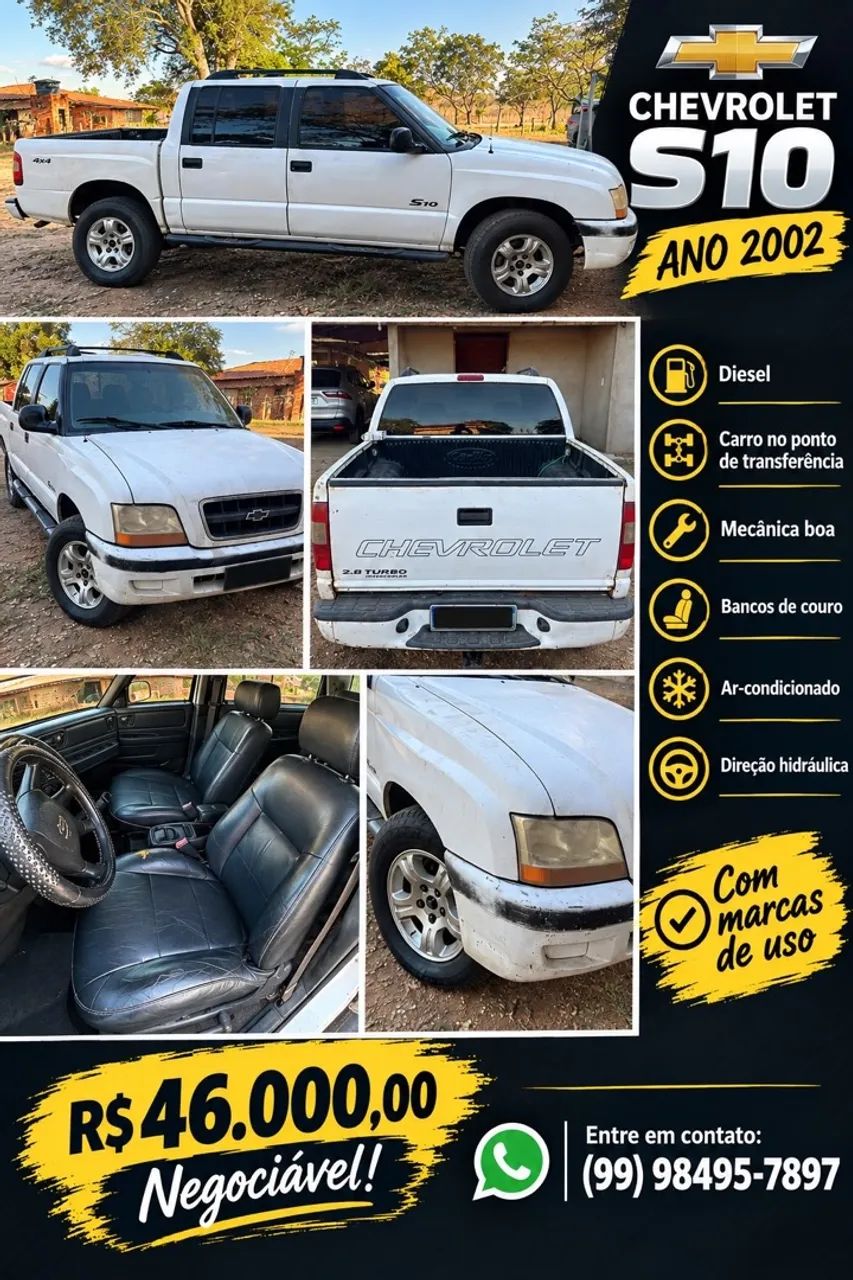 Chevrolet S10 Pick-up STD 2.8 4X4 CD TB Int.dies. 2002