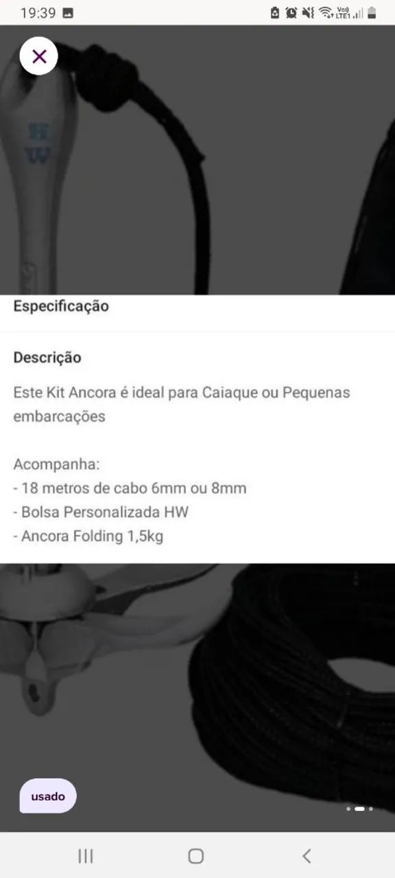 Kit âncora para jet ski e caiaques - Foto 2