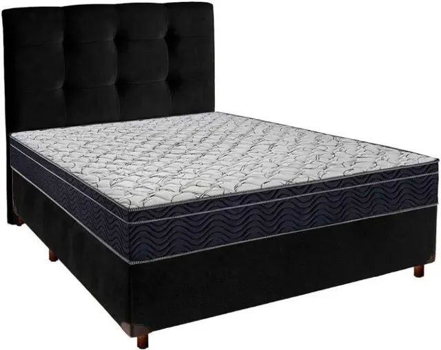 Colchão Casal Ortobom Com Base Box Casal All Black