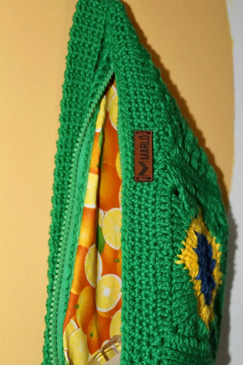 Pochete de crochê Brasil - Foto 3