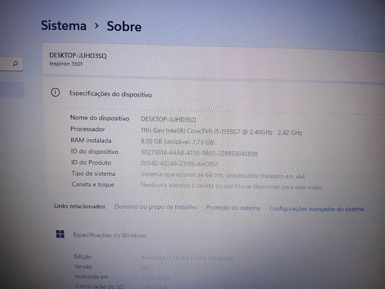 Notebook Dell i5 (11ger) 8gb RAM- 256nvme - Nvidia - Foto 3