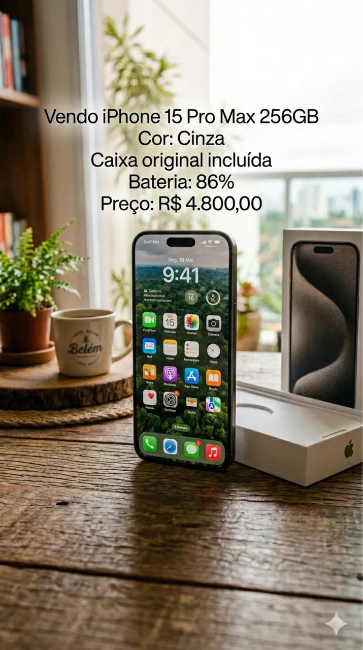 iphone 15 pro Max 256gb Natural Titânio - Celulares e Smartphones