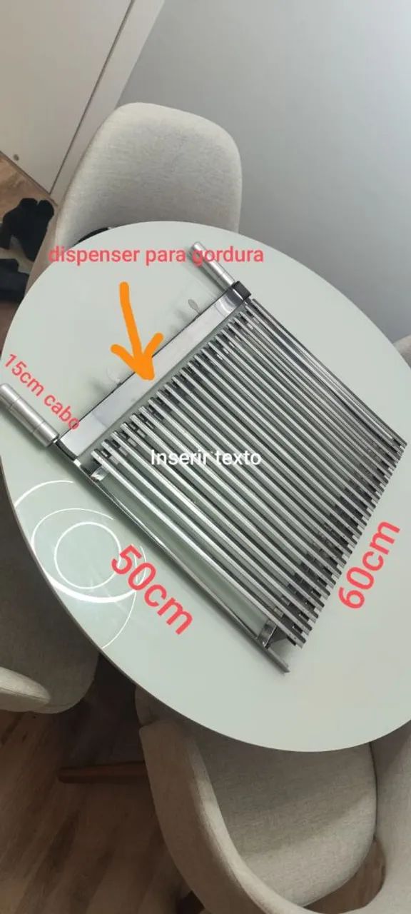 Grelha parrilla com reservatorio gordura NOVA