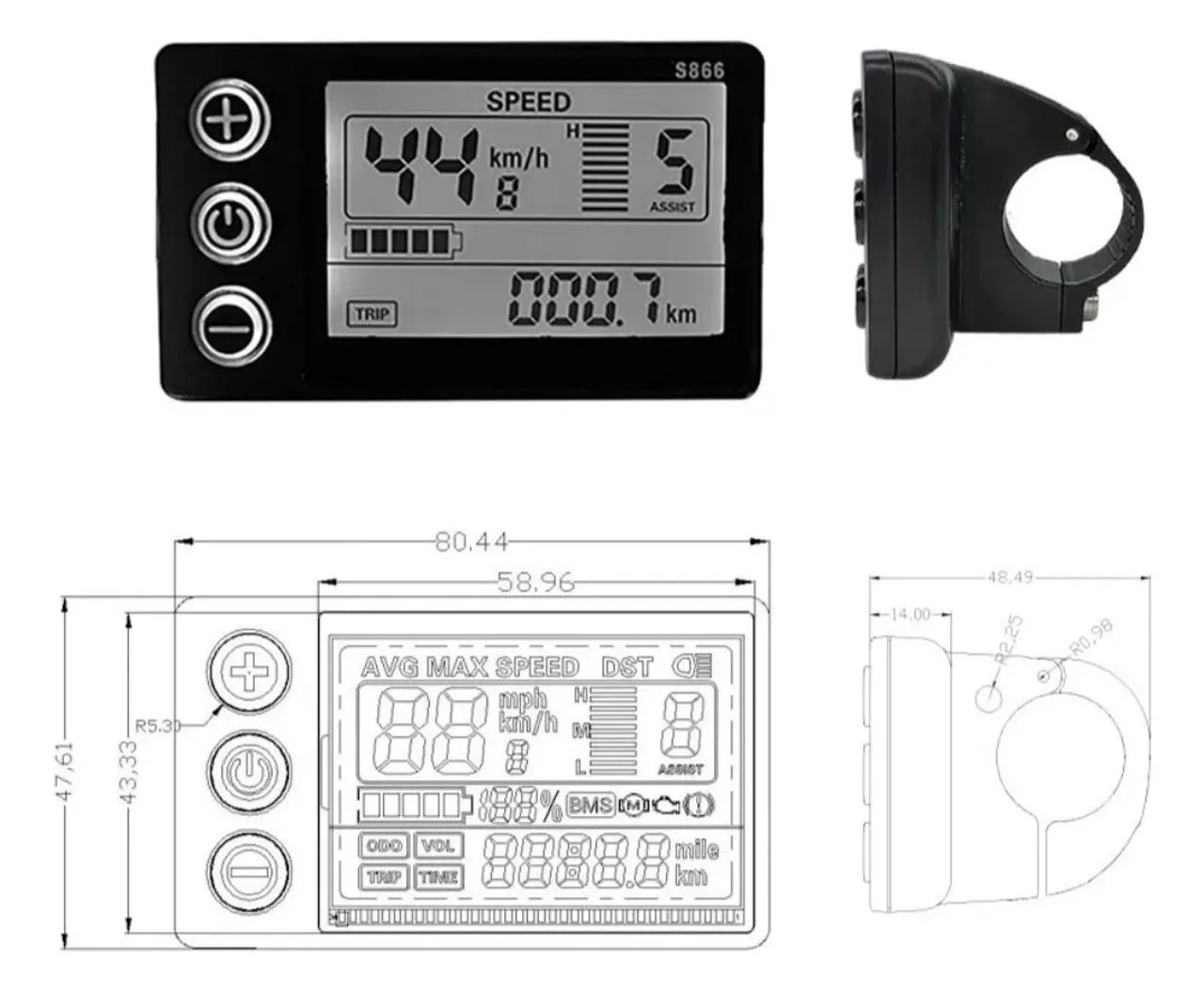 S866 Display E-bike Eletrica  - Foto 2