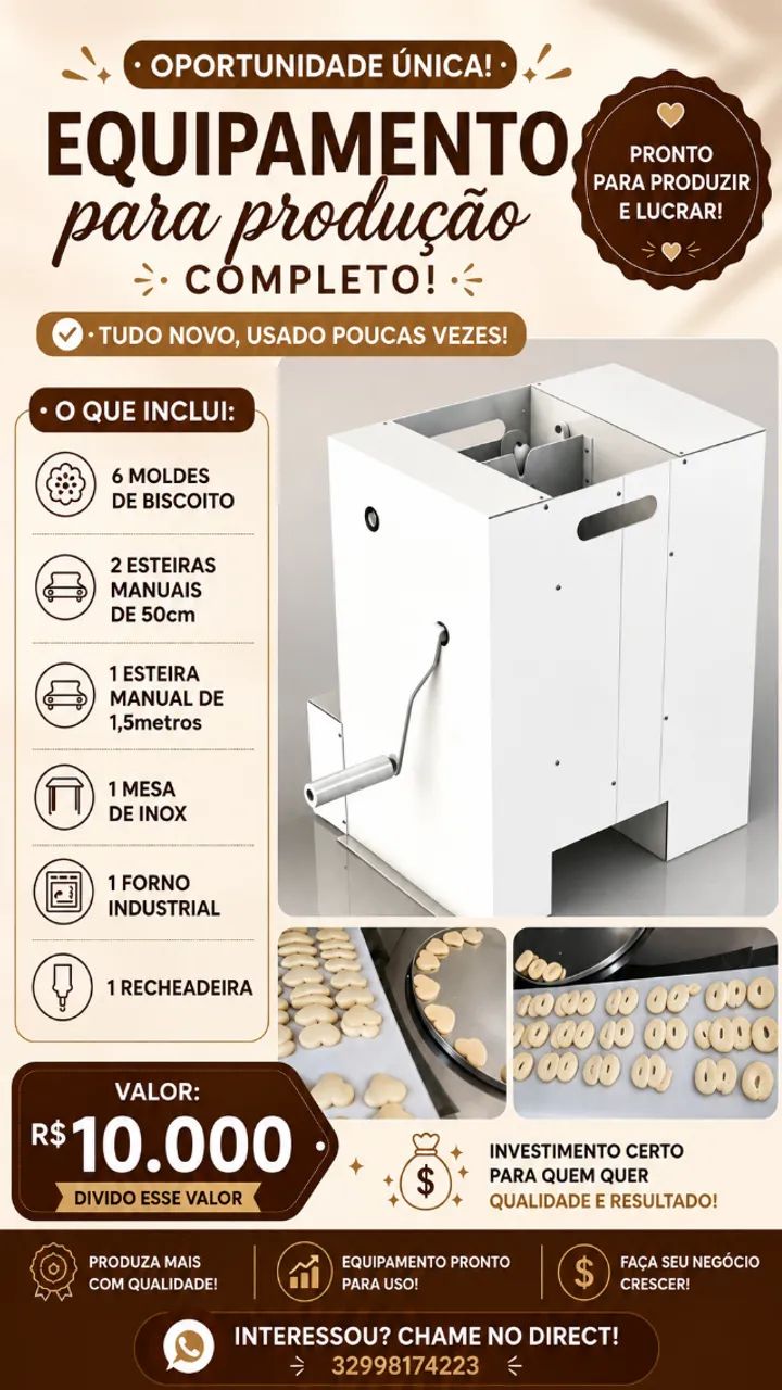 Equipamentos para produção de biscoitos