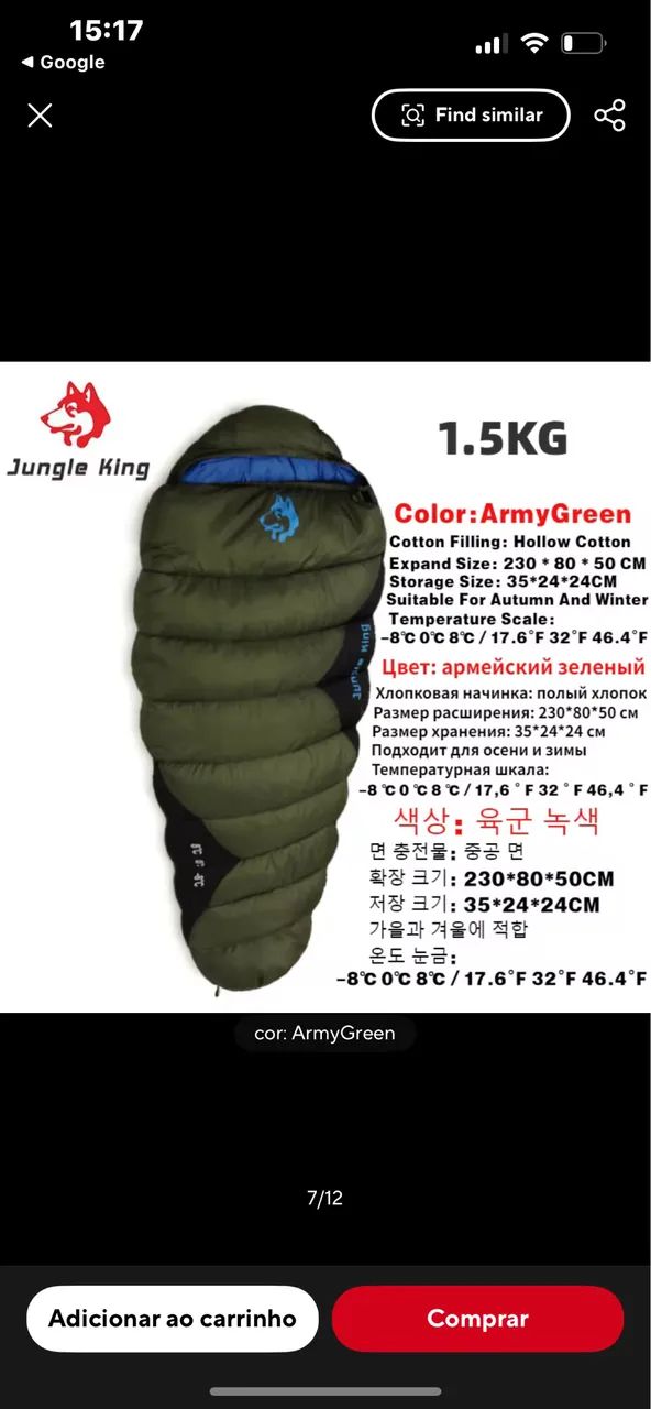 Saco de Dormir Térmico Jungle King - Ideal para Camping e Viagens