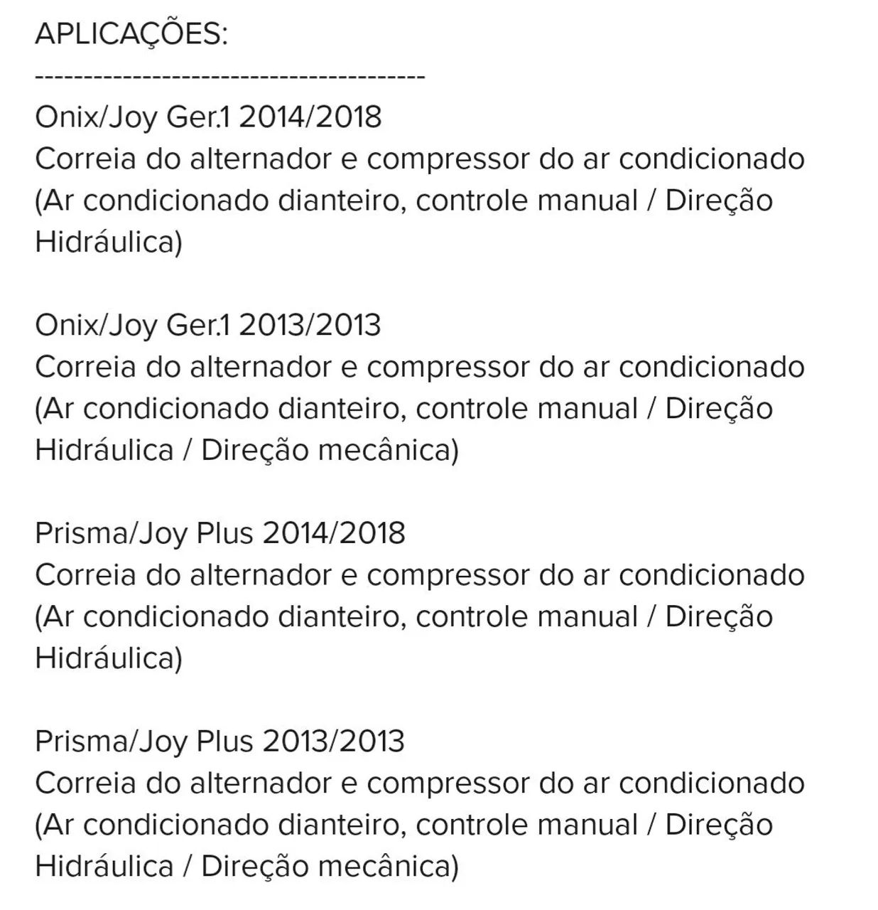 Correia poly v onix e prisma direção hidráulica  - Foto 3