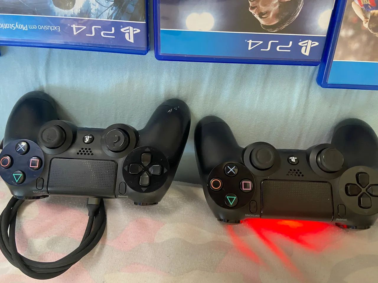 Ps4 modelo fat 500gb 2 controles +9 jogos  - Foto 5