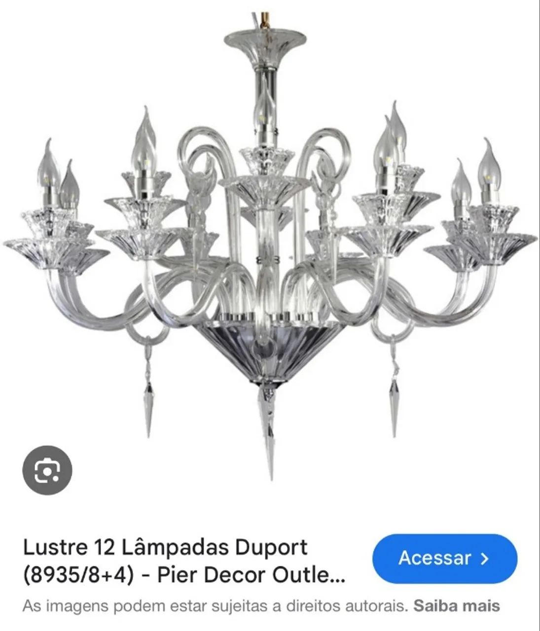 lustre de cristal novo sem uso