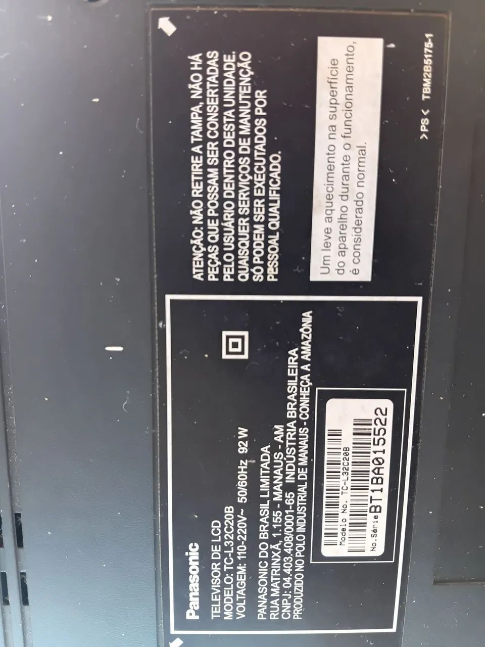 Televisor LCD Panasonic TC-L32C20B - Com Defeito (Para Retirada de Peças) - Foto 2