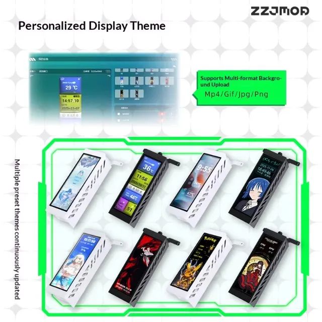 Cooler de Memória ZZJMOD com Tela de 4.6 Polegadas, Tela IPS-LCD/Motherboard USB 9 Pinos e - Foto 3