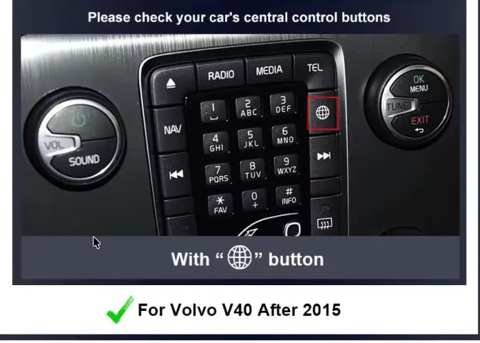Módulo Carplay sem fio para Volvo V40 (2015-2020) - Peças para