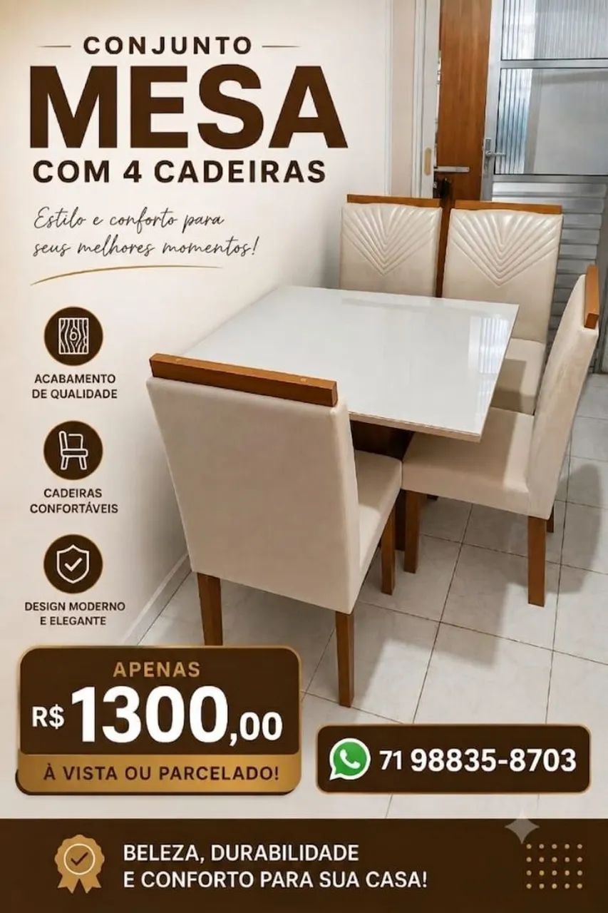 Mesa com 4 cadeiras