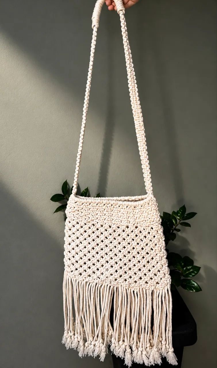 Bolsa em Macramê com franjas  - Foto 2