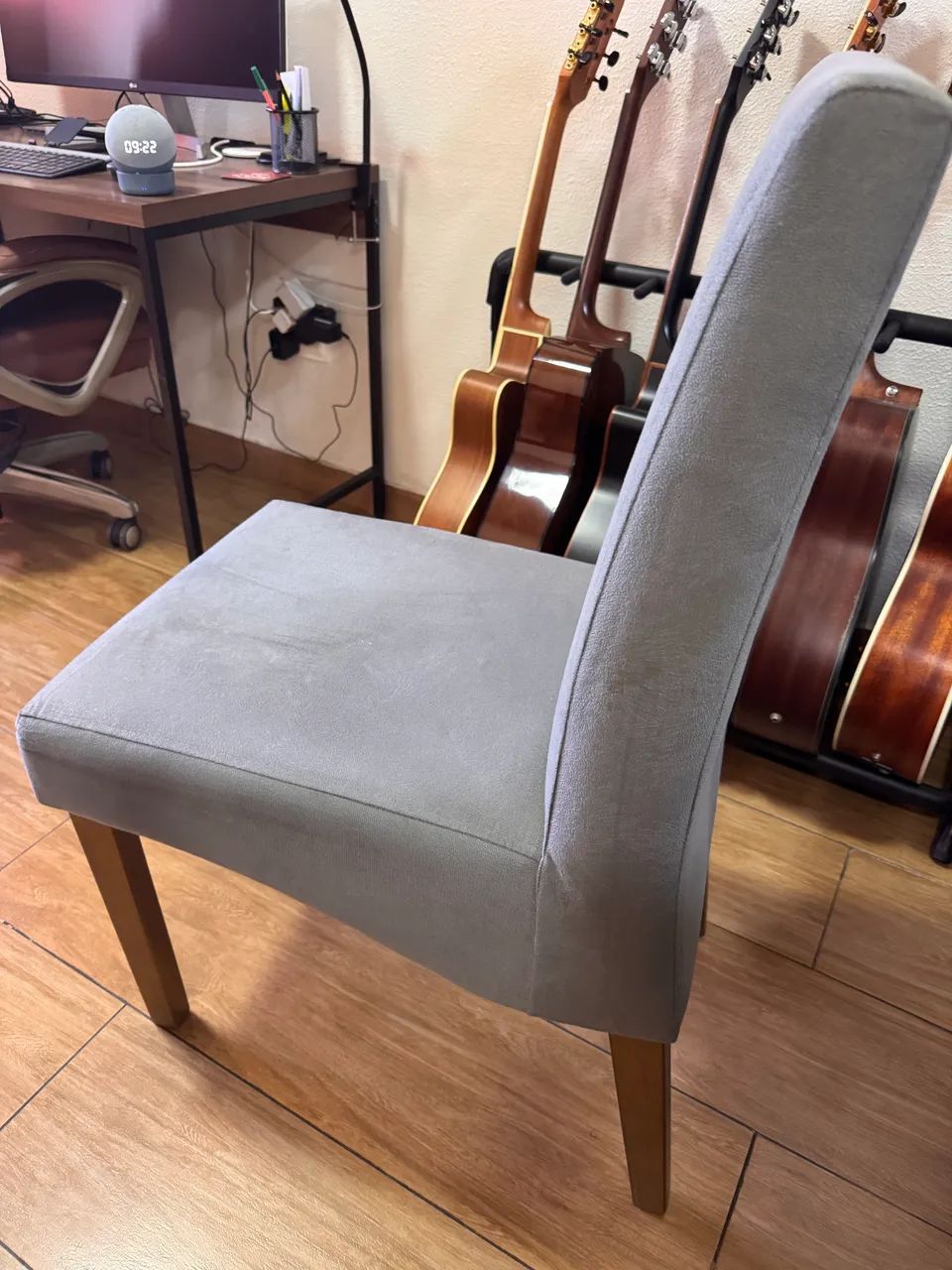 Cadeira Mesa de Jantar em Suede - Foto 2