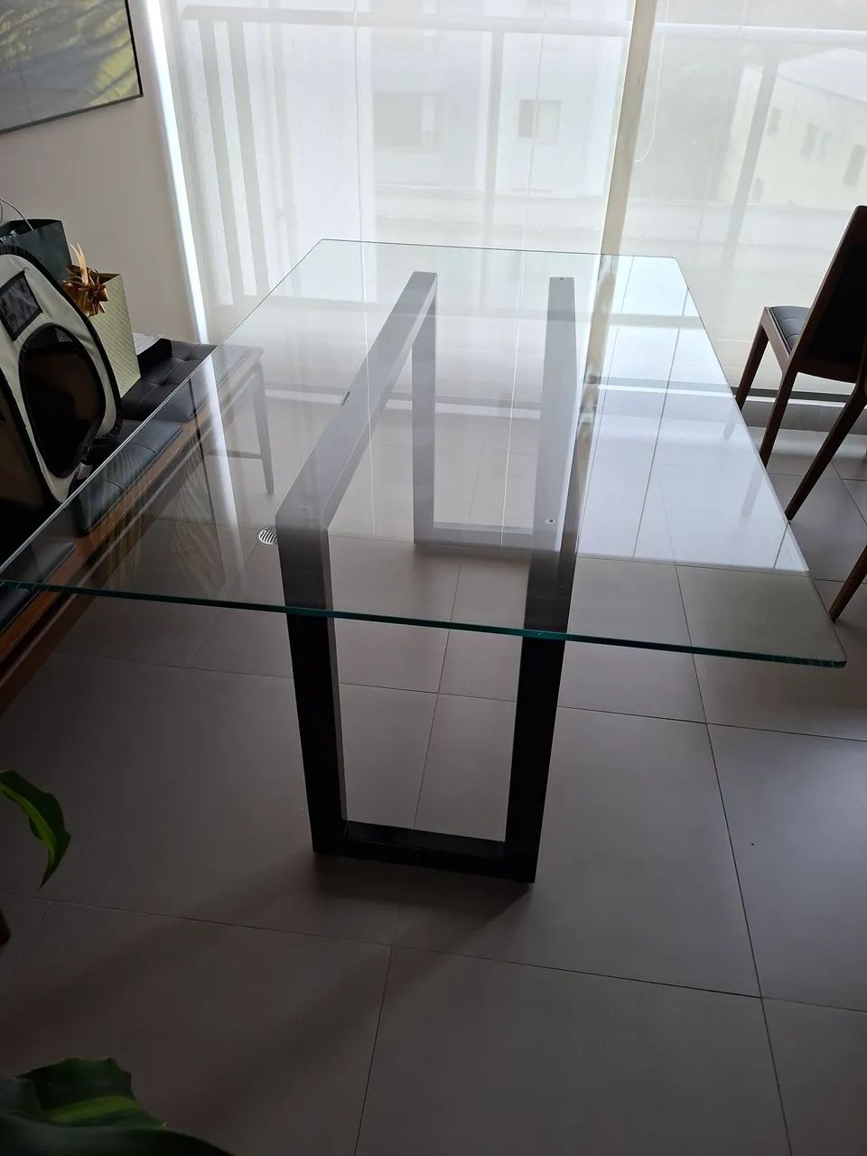 Mesa tampo de vidro