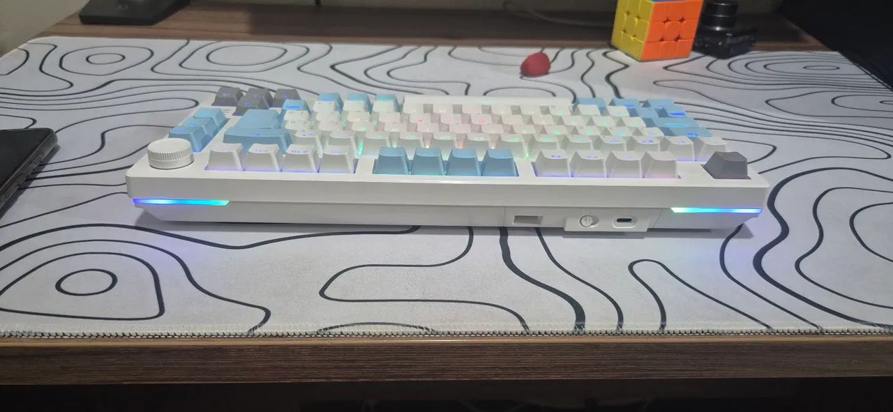 Teclado mecânico basike pro r75 com 19 tipos de com rgb com controle de volume - Foto 3
