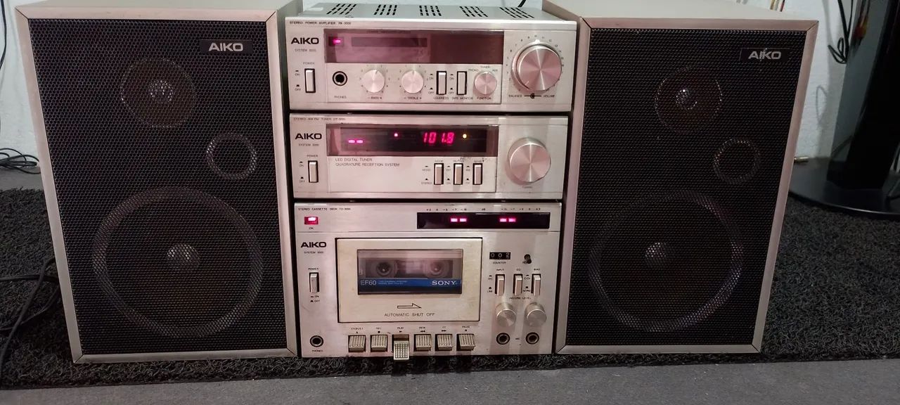 Micro System Modulado Vintage Aiko System Td 3000 Completo