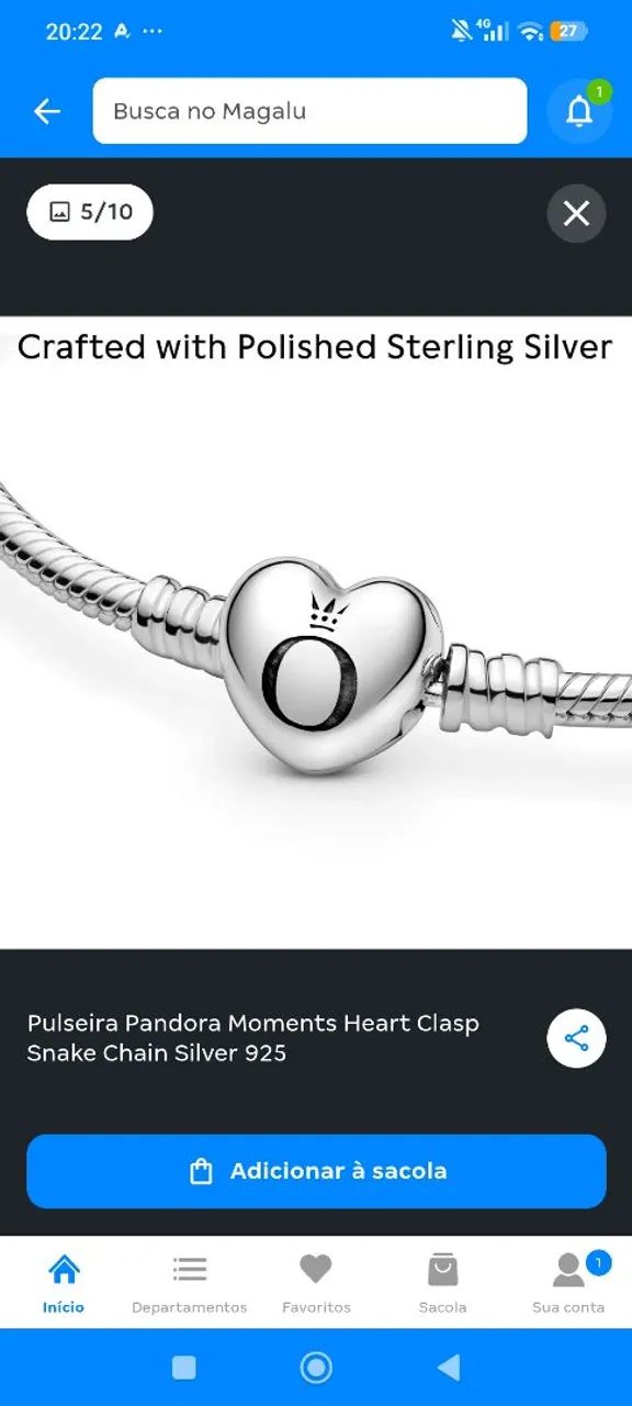 Pulseira estilo Pandora em prata 925 - Foto 2