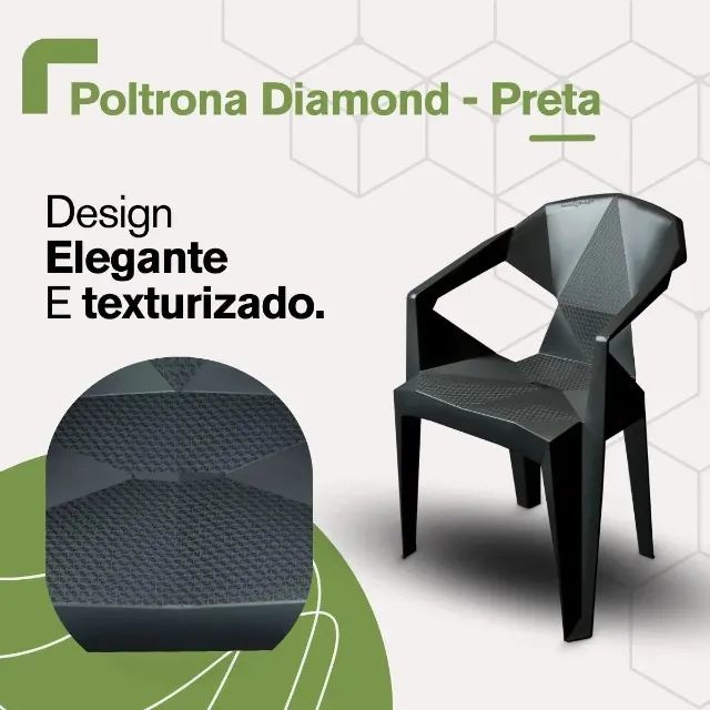 Cadeira Poltrona Diamond 182Kg  - Foto 3
