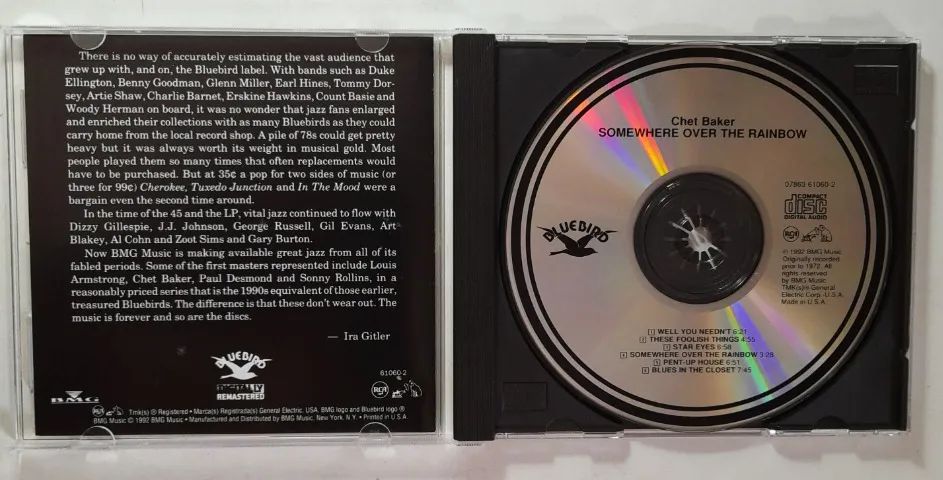 Cd Chet Baker, Somewhere Over The Raimbow. Importado, mídia intacta, como nova. - Foto 2