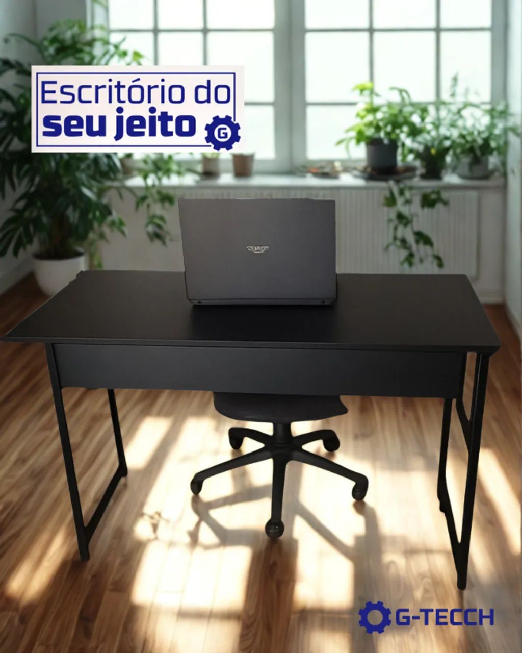 Mesa Multiuso 1,1m REFORÇADA NOVA Birô para Computador Notebook de Escritório Gamer Offic - Foto 4