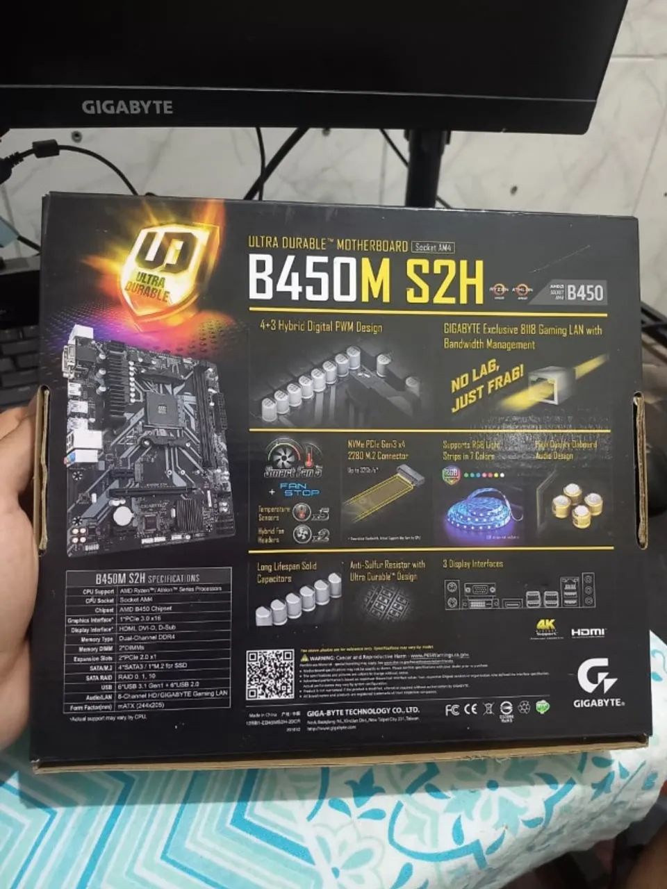 Placa Mãe Gigabyte B450M S2H - Foto 2
