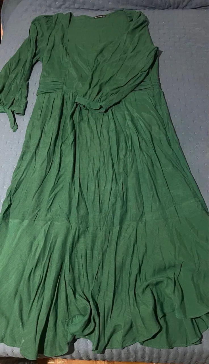 vestido mídi - verde militar  - Foto 4