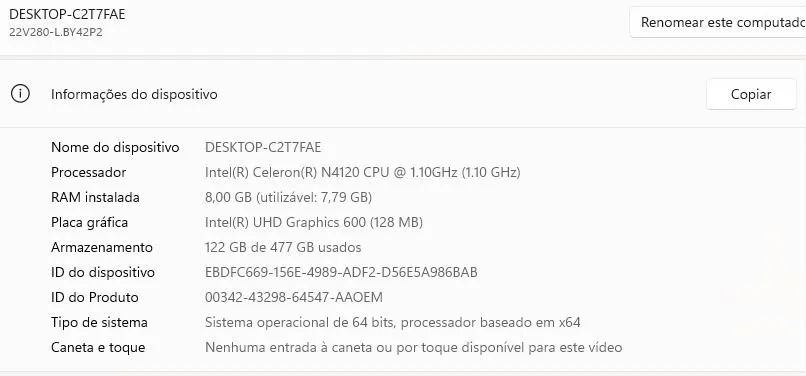 ? LG All in One Branco - 8GB RAM - Intel Celeron - R$ 1.000 - Foto 2