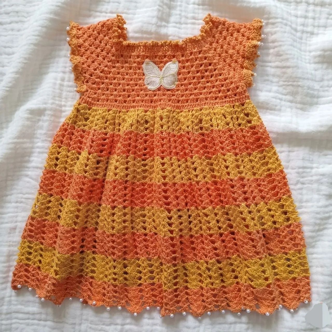 Vestidos infantis de crochê  - Foto 4