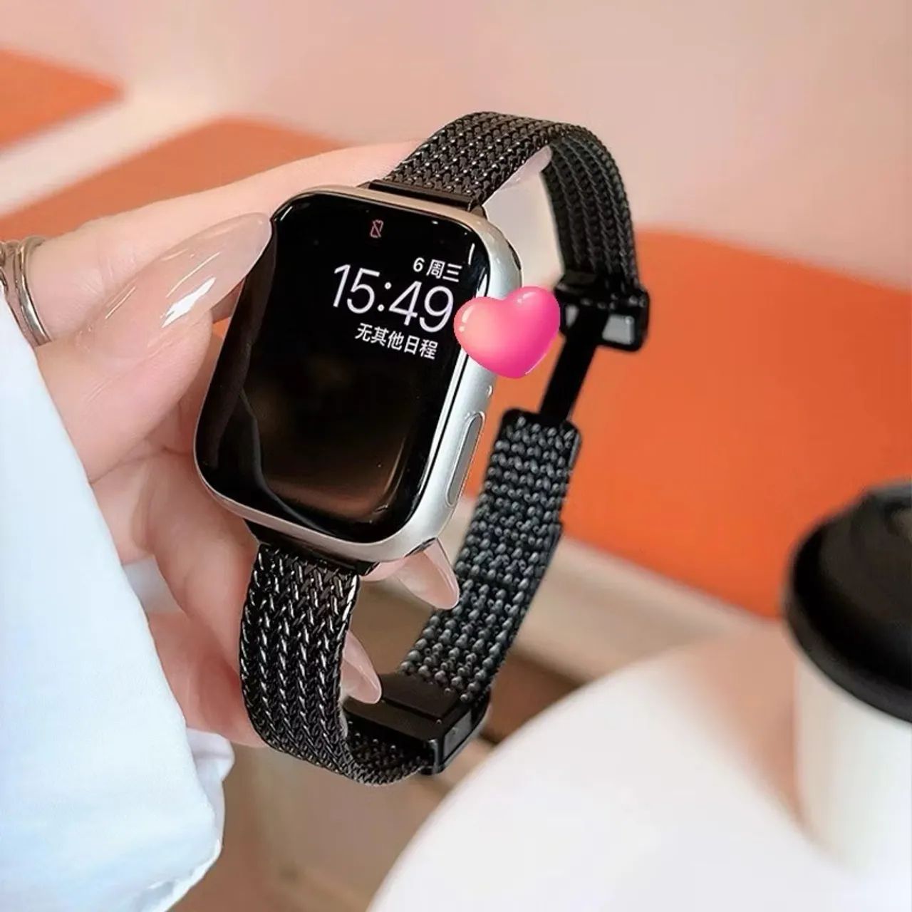 Pulseira Apple Watch 42mm magnética preta