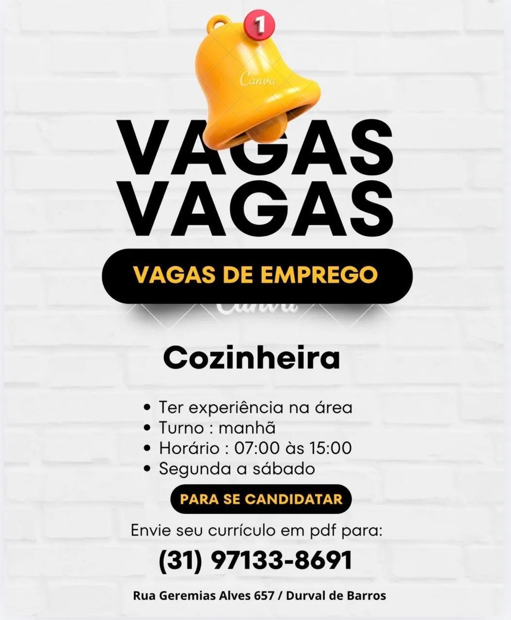 Vaga de Cozinheira (o)