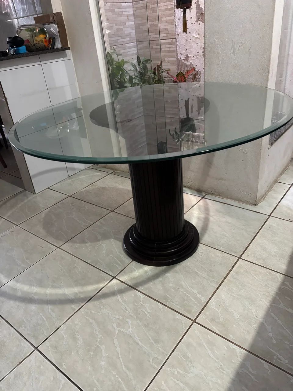 Mesa de madeira e vidro  - Foto 4
