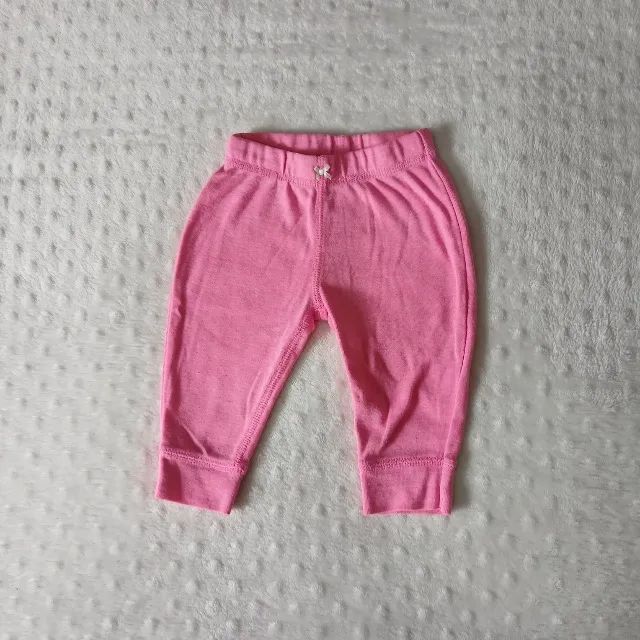 Calça rosa de algodão Carters 0-3 meses - Foto 2