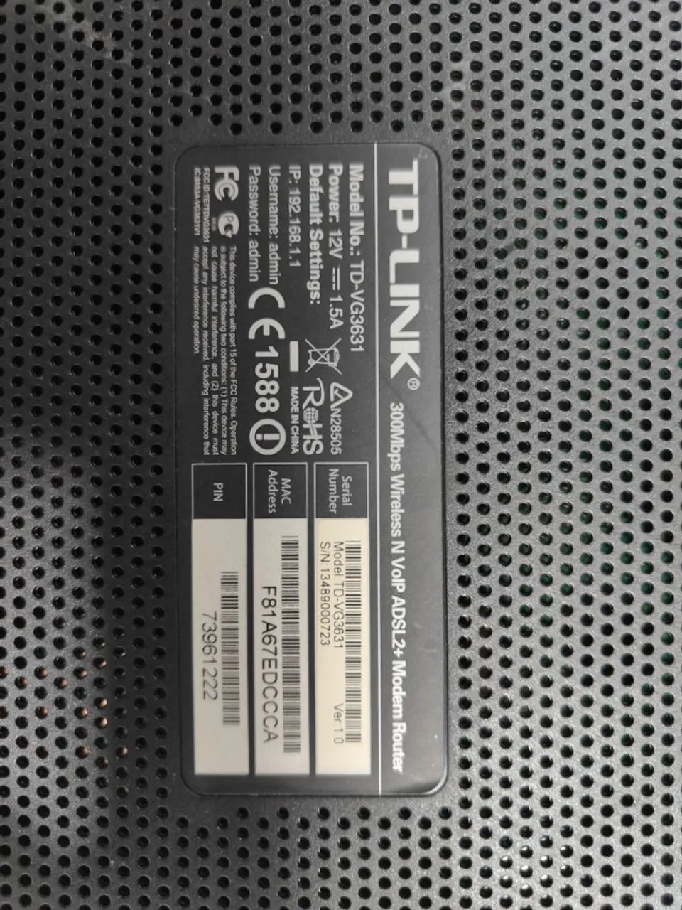 Roteador Tp-link Td-vg3631 300mbps Adsl2+ Voip - Foto 5