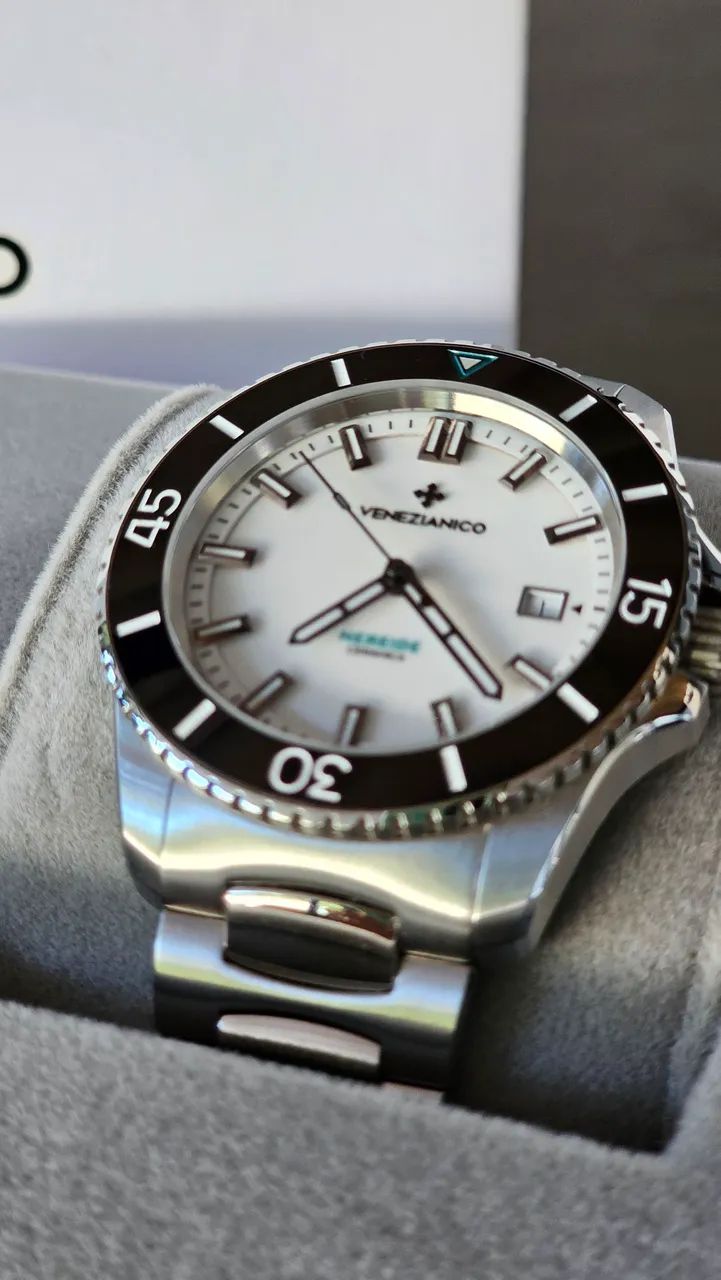 Relógio Venezianico Nereide Cerâmica Automático Branco - Foto 4