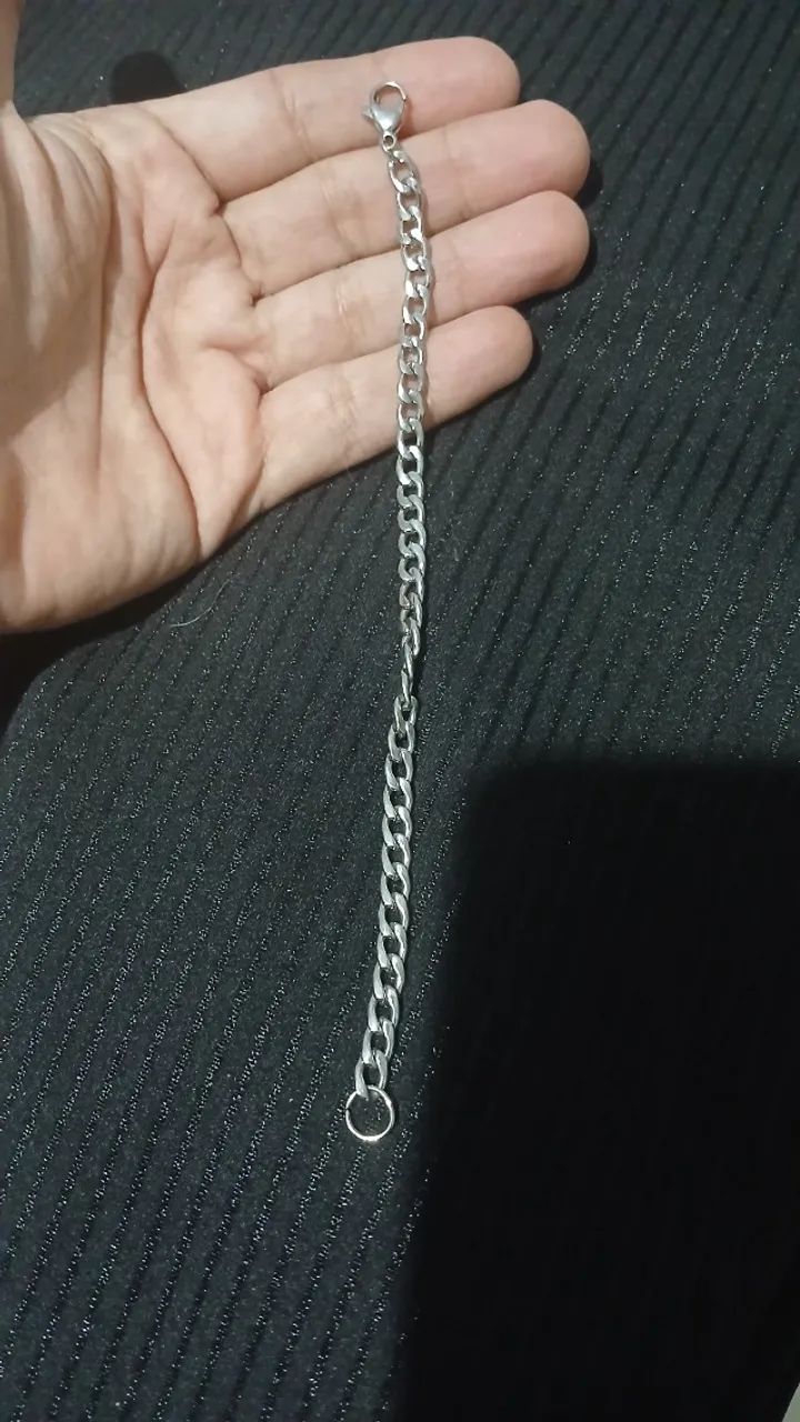kit corrente e pulseira aço - Foto 3