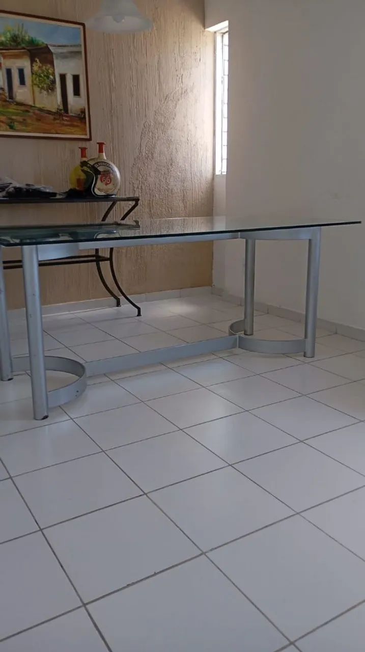Linda Mesa aço e tampo de Vidro - Foto 3
