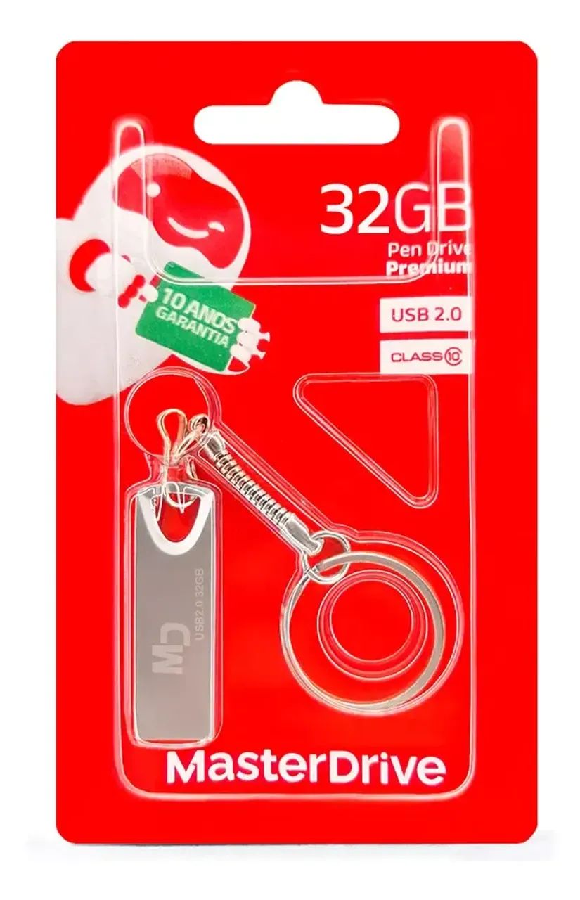 Pen Drive 32GB MasterDrive Alumínio USB 2.0 - Novo