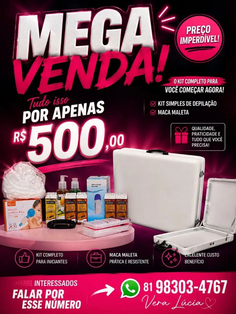 Uma maca de depilação tipo mala - Foto 2