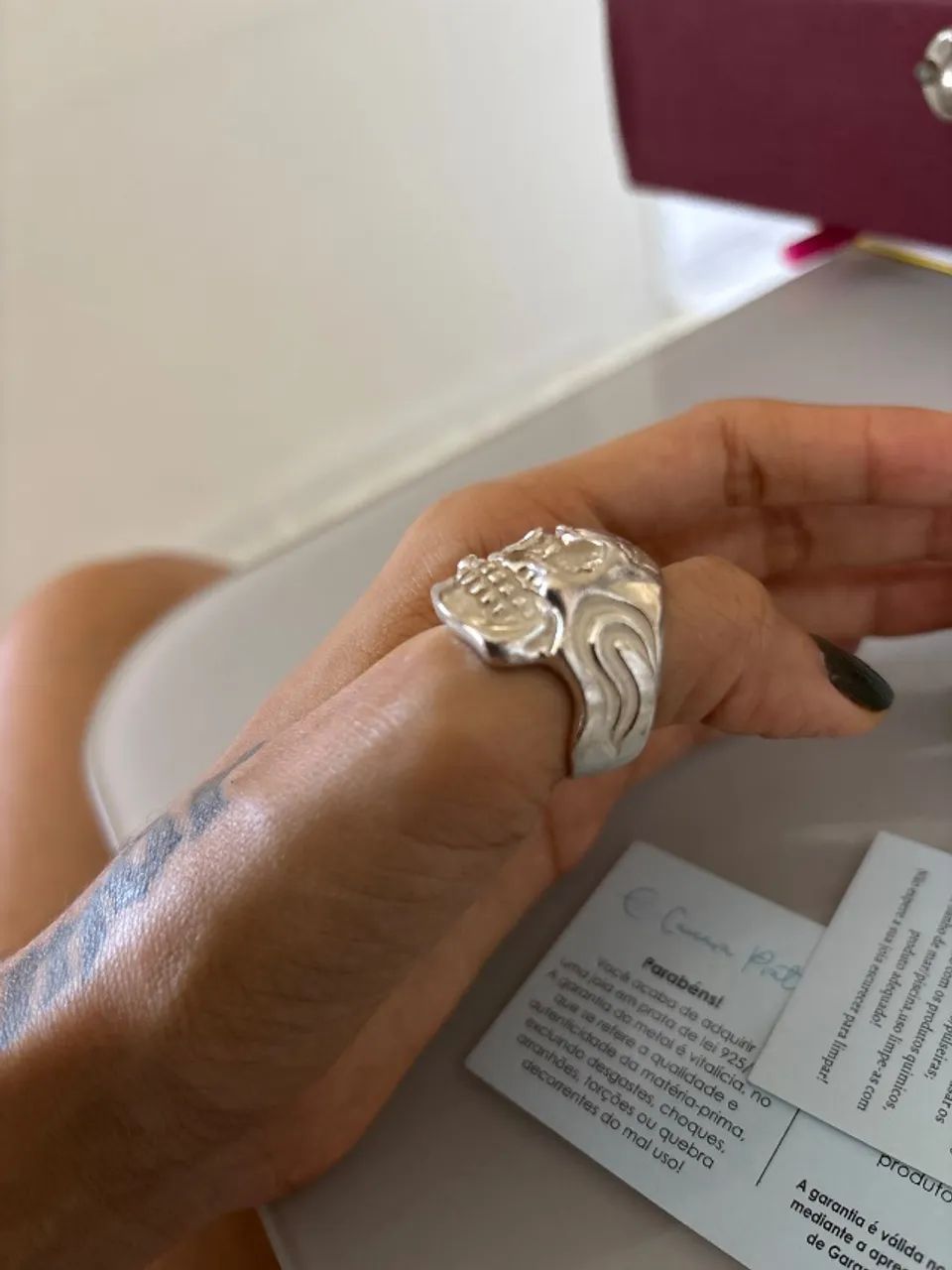 Anel Caveira Mexicana Prata 925 - Foto 4